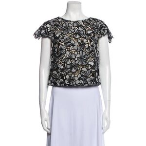 Alice + Olivia embroidered butterfly top